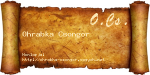 Ohrabka Csongor névjegykártya