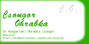 csongor ohrabka business card
